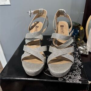 Glitter platform heels